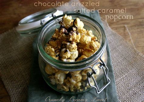 Chocolate Drizzled Salted Caramel Popcorn