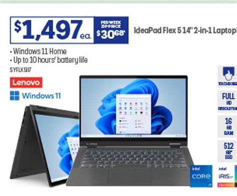 Lenovo Windows 11 Ideapad Flex 514 2 In 1 Laptop Offer At Officeworks