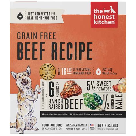 This particular recipe is grain free and as is the case with all honest kitchen products, it. Honest Kitchen Dog Food - Dehydrated - Beef - 4 lb ...