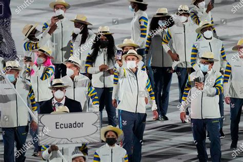 Athletes Ecuador March During Opening Ceremony Editorial Stock Photo