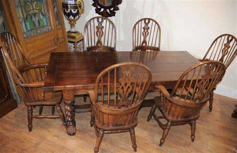 Free delivery & warranty available. Farmhouse Refectory Table Set Windsor Arm Chairs Kitchen