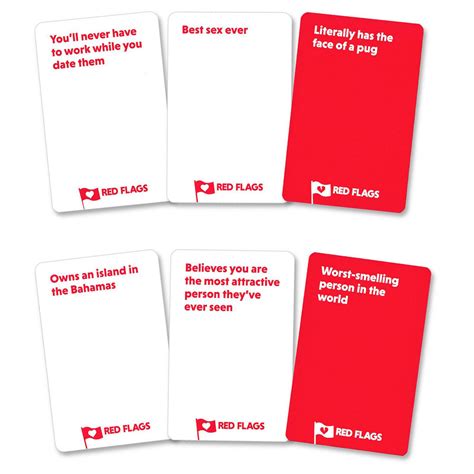 Red Flags The Game Of Terrible Dates Party Card Game Yellow Octopus