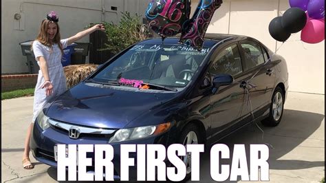 surprising my teenage daughter with her first car on her 16th birthday youtube