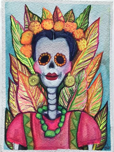 Dia De Los Muertos Frida Kahlo Skeleton Wall Art Etsy Skeleton Art