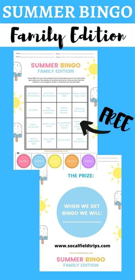 Summer Bingo Game With Free Printables Socal Field Trips