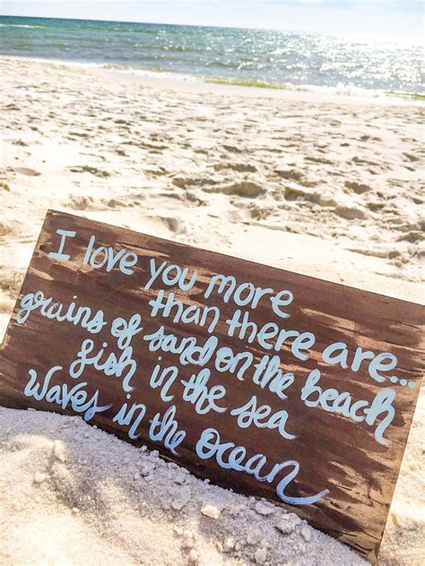 Romantic Beach Quote Sign I Love You More Sign Beach Wall