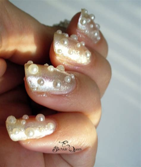 3d Pearls Design Nail Art