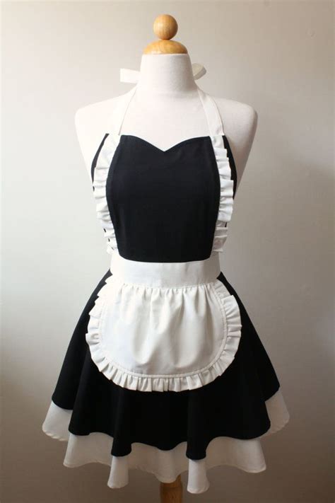 French Maid Apron Sweetheart Neckline Mimi Full Apron Etsy Clothes French Maid Costume