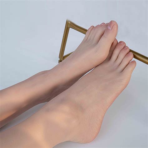 KnowU Display Silicone Female Foot Model Mannequin Lifelike Feet Left