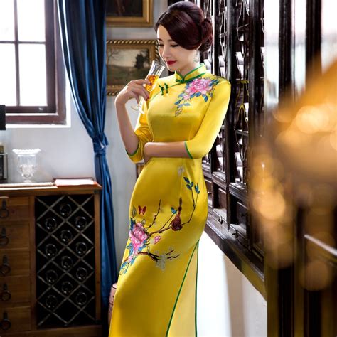 Satin Velvet Chinese Traditional Cheongsam Wedding Evening Wrap Dress