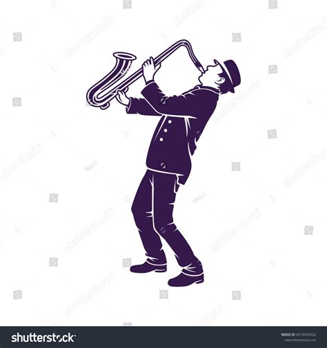 Illustration Saxophone Player Silhouette Stock Vector Royalty Free