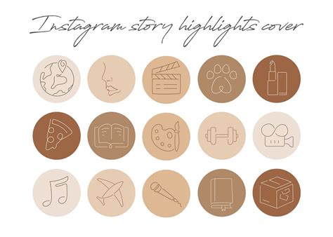 95 Beige Toned Instagram Highlight Cover Icon Minimalist Etsy