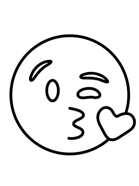Kiss Face Emoji Coloring Page Coloring Home