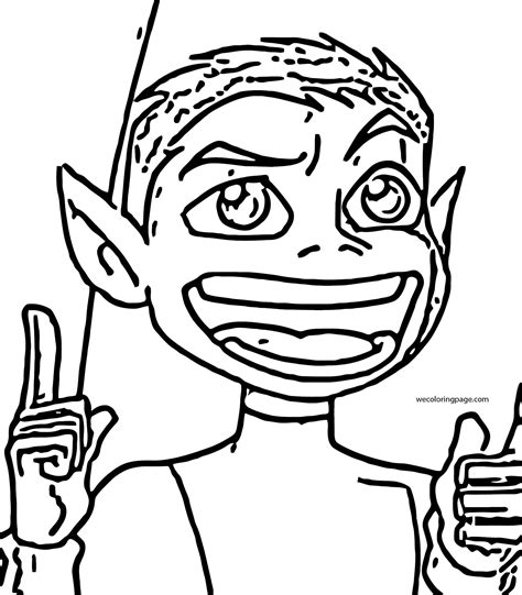 Beast Boy Teen Titans Idea Coloring Page