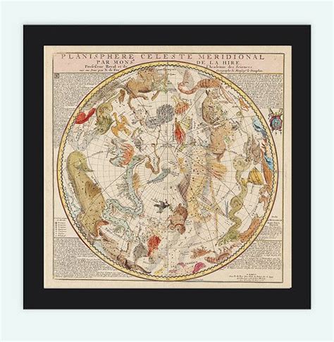 Old Planisphere Celeste Meridional And Septentrional 1775 Etsy