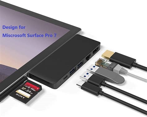 Bawanfa Surface Pro 7 Docking Station 6 In 1 Surface Pro 7 Hub Adapter