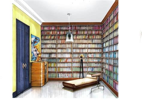 Library Bookshelf Interior Design Illustrations Of Room Concepts By