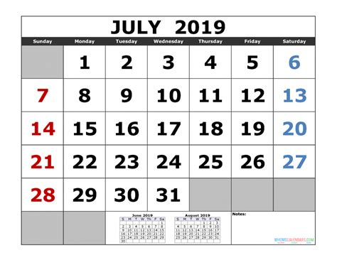The sounds of fireworks cause many pets (especially. July 2019 Printable Calendar Template (3 Month Calendar ...