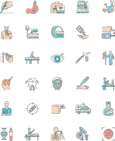 Medical Icons Surgery Endoscopy Health Care Emergencies And More Vector