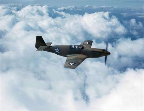 P 51 Mustang During A Test Flight Near The North American Aviation
