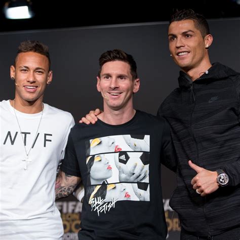 Lionel Messi Neymar Cristiano Ronaldo Key 2015 Ballon Dor Presser