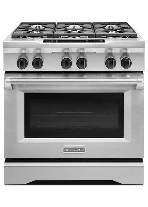Kitchenaid Commercial Style 36 In 51 Cu Ft Slide In Dual Fuel Range