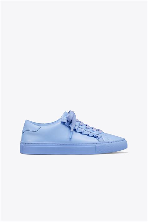 Start your sneaker search here. Tory Sport Women's Ruffle Leather Lace Up Sneakers in Blue ...