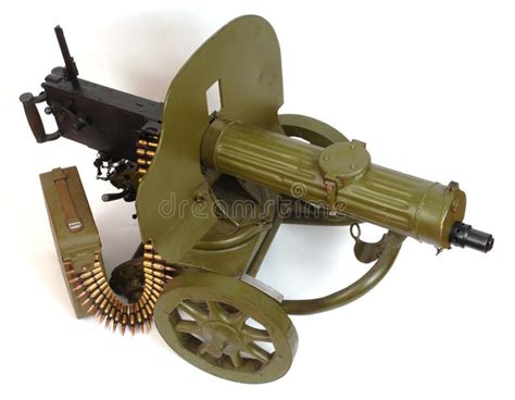 M1910 Machine Gun With Ammo Belt Stock Photo Image Of Wwii