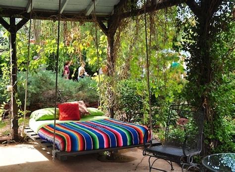 Bohemian Swing Bed Top Easy Backyard Garden Decor Design