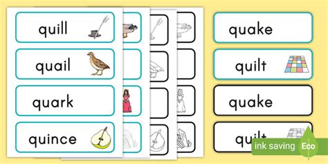 Qu Digraph Word Cards Teacher Made