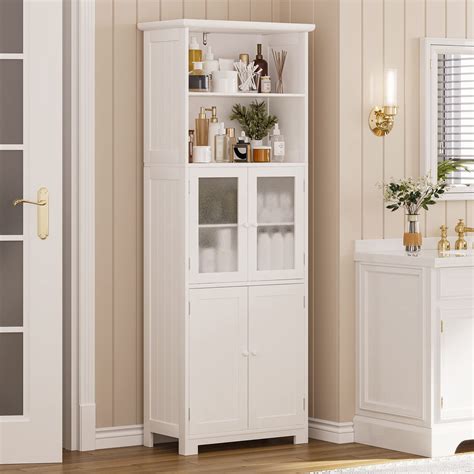 Buy 64 Bathroom Storage Cabinet Linen Cabinet With 2 Doors Tall
