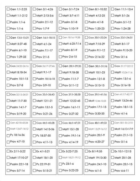 Printable Bible Reading Charts Printable Jd