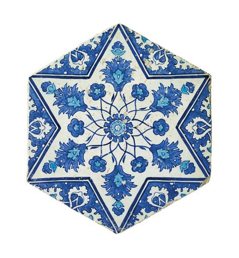 A Blue And White Iznik Pottery Tile Ottoman Turkey Circa