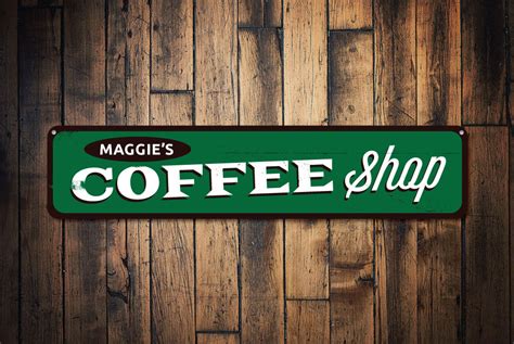 Coffee Shop Name Sign Personalized Barista Sign Coffee Lover Etsy