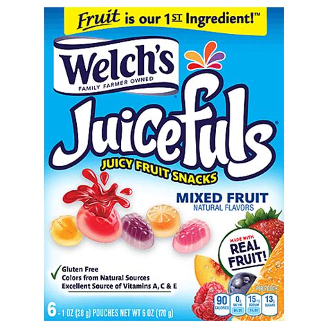 Welchs Juicy Fruit Snacks Mixed Fruit 6 Ea Buehlers