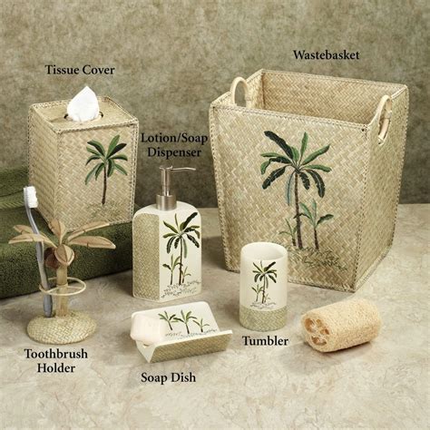 With a great toothbrush holder & soap dispenser, our bath sets are a great addition to your home! Tropical Bathroom Accessories | Tropical bathroom ...