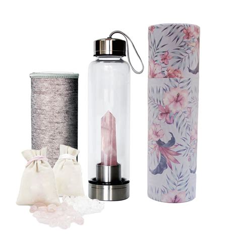 Bpa Free Bamboo Gemstone Crystal Elixir Water Bottle With Custom Boxes Buy Crystal Water