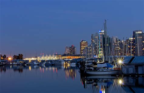 Beautiful Night Of Port Vancouver Photograph By Andrew Kim Fine Art