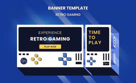 Premium Vector Retro Gaming Banner Template