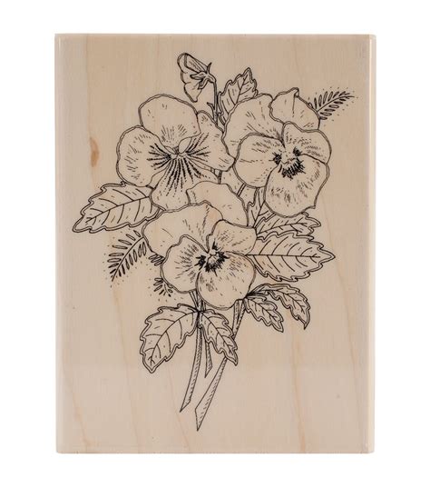 Penny Black Mounted Rubber Stamp 325x425 Pansy Bouquet Joann