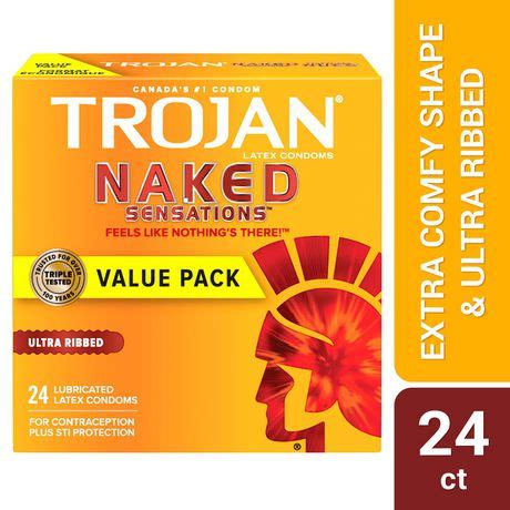 Trojan Naked Sensations Ultra Ribbed Lubricated Condoms Walmart Canada