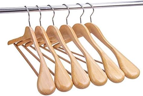 Straame Home Strong Brown Wooden Coat Hangers Made With Natural Wood