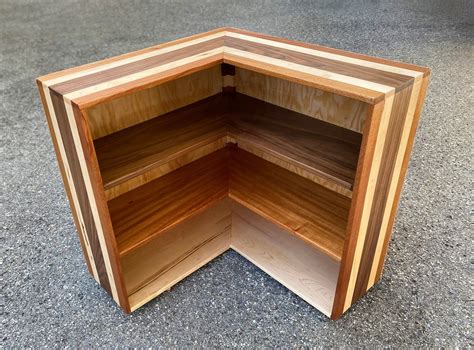 Hardwood Corner Bookcase Etsy In 2022 Corner Designs Hardwood