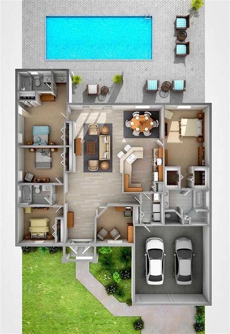 Amazing Top 50 House 3d Floor Plans To See More Visit 👇👇 Projetos De