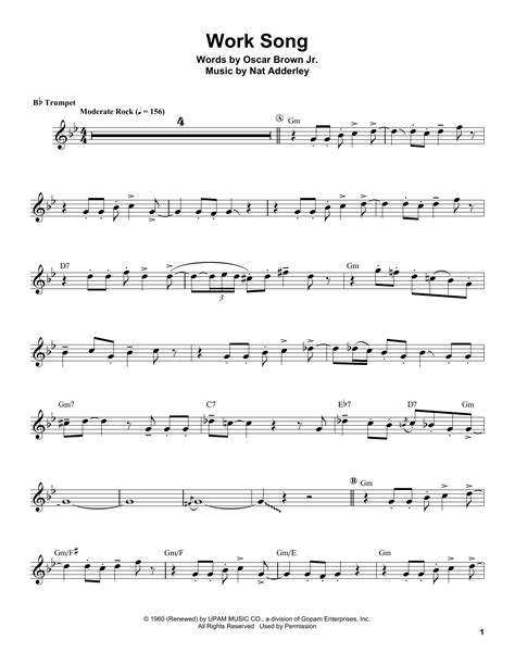 Herb Alpert Work Song Sheet Music Notes In 2023 Sheet Music Song