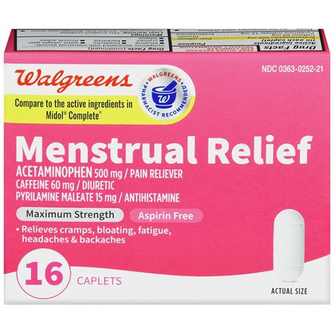 Walgreens Menstrual Relief Caplets Walgreens