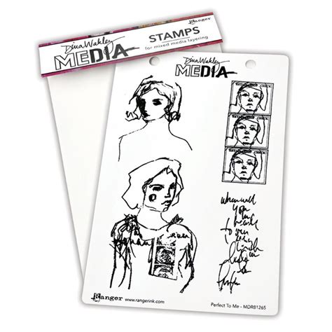 Ranger Dina Wakley Media Perfect To Me Cling Mounted Rubber Stamp Set
