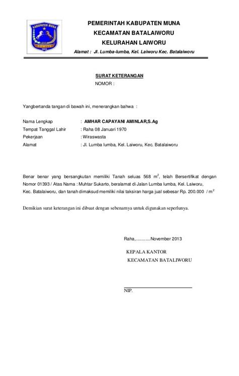 Contoh Surat Keterangan Harga Tanah - 51+ Koleksi Gambar