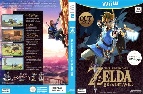 Legend Of Zelda Breath Of The Wild Nintendo Wii U Display Only Box Art