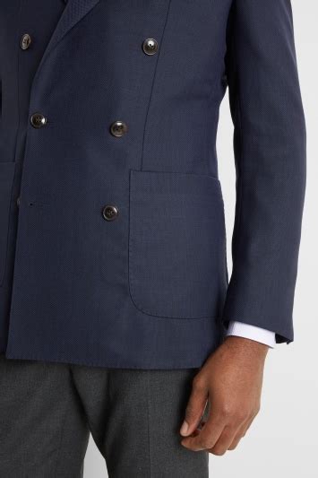 Moss 1851 Tailored Fit Navy Double Breasted Travel Blazer